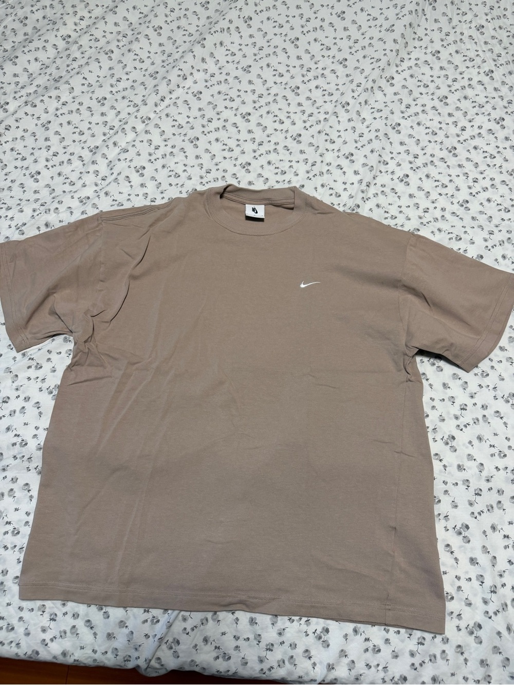 Nike Taupe Short-Sleeve Tee with White Swoosh